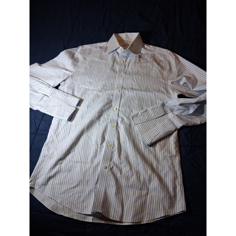 Charles Tyrwhitt Slim Fit Blue White Stripe French Cuffs Dress Shirt 16/41‎
